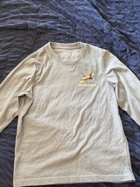 BURLEBO Light Gray Crewneck Sweater with Small Chest Logo